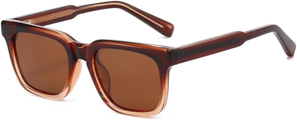 

Квадратные солнцезащитные очки для мужчин, женщин и унисекс, классические, повседневные, для вождения и путешествий, с защитой от УФ-излучения UV400 и металлическим сердечником UATXTAU, Brown Tea