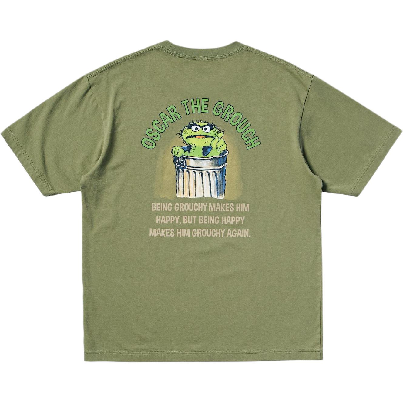 UNIQLO Футболка Unisex Sesame Street X Sesame Street Collaboration Olive — фото 3