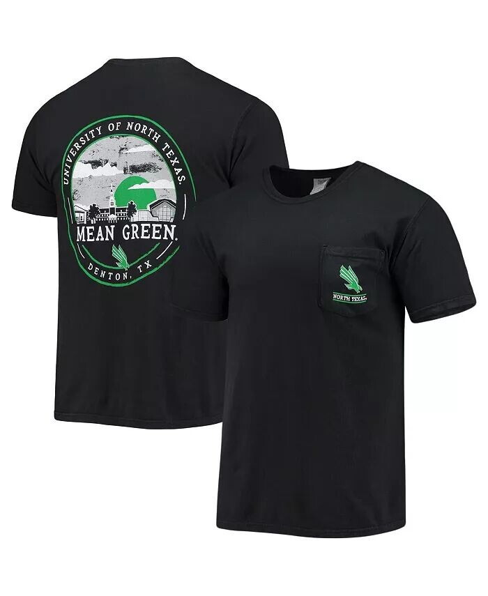 

Мужская черная футболка North Texas Mean Green Circle Campus Scene Image One, черный