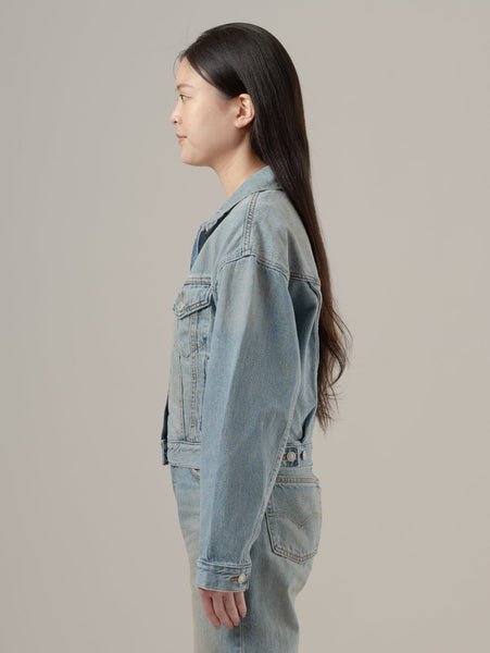 Укороченная куртка дальнобойщика 90-х Levi's, Medium Indigo - Worn In — фото 2