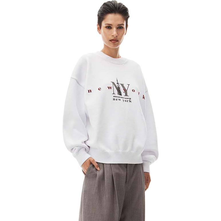 Футболка с принтом, круглый вырез, свитшот Alexander Wang, белый — фото 3