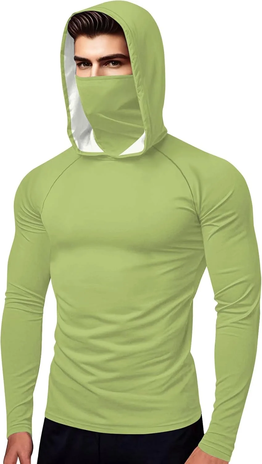 

Мужская и женская футболка с защитой от солнца, капюшоном и маской