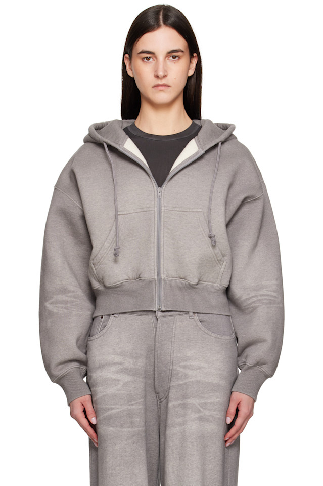 

Худи на молнии Acne Studios, серый