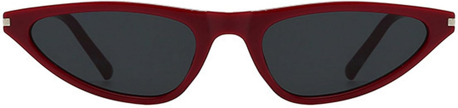 

Ретро винтажные солнцезащитные очки «кошачий глаз» для женщин и мужчин, узкие солнцезащитные очки «кошачий глаз», модные треугольные солнцезащитные очки 2025 года mincl, Red Black