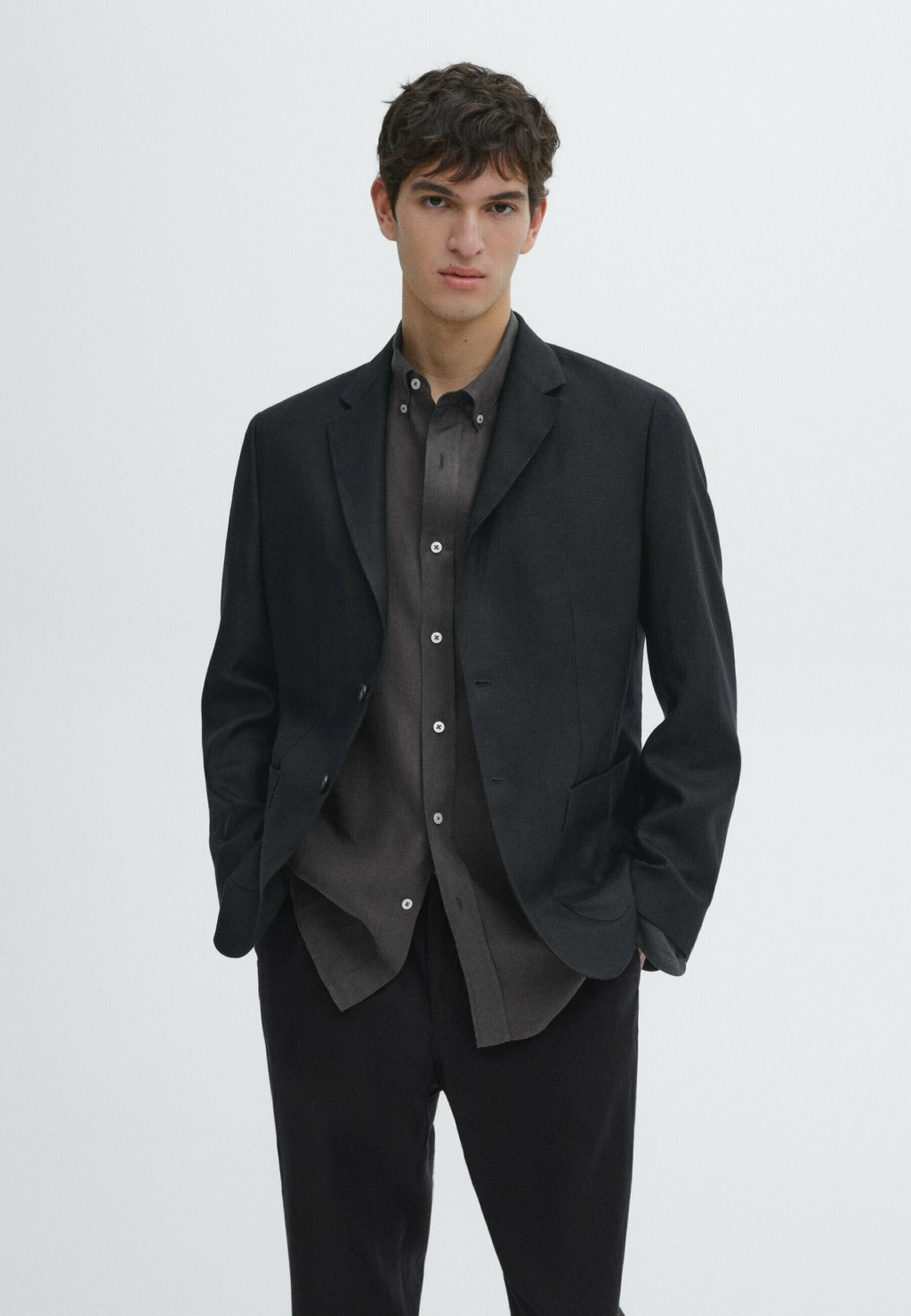 

Пиджак-блейзер Massimo Dutti, темно-синий