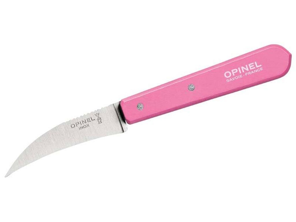 

Нож для овощей Opinel № 114, Sandvik нержавеющая сталь, изогнутый, бук, розовый