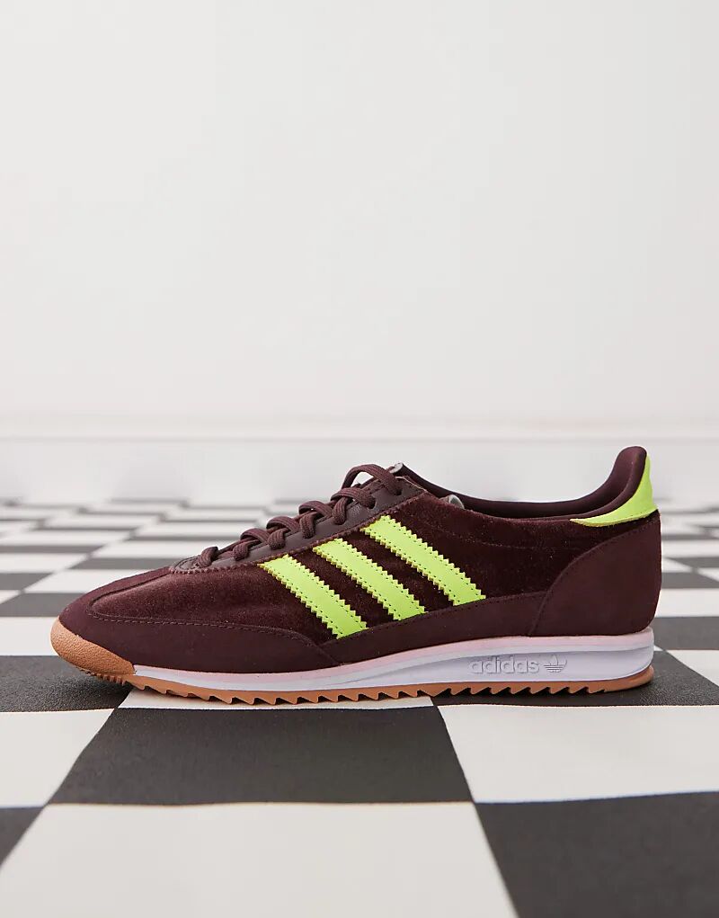 Кроссовки SL 72 OG бордового и желтого цветов adidas Originals — фото 2