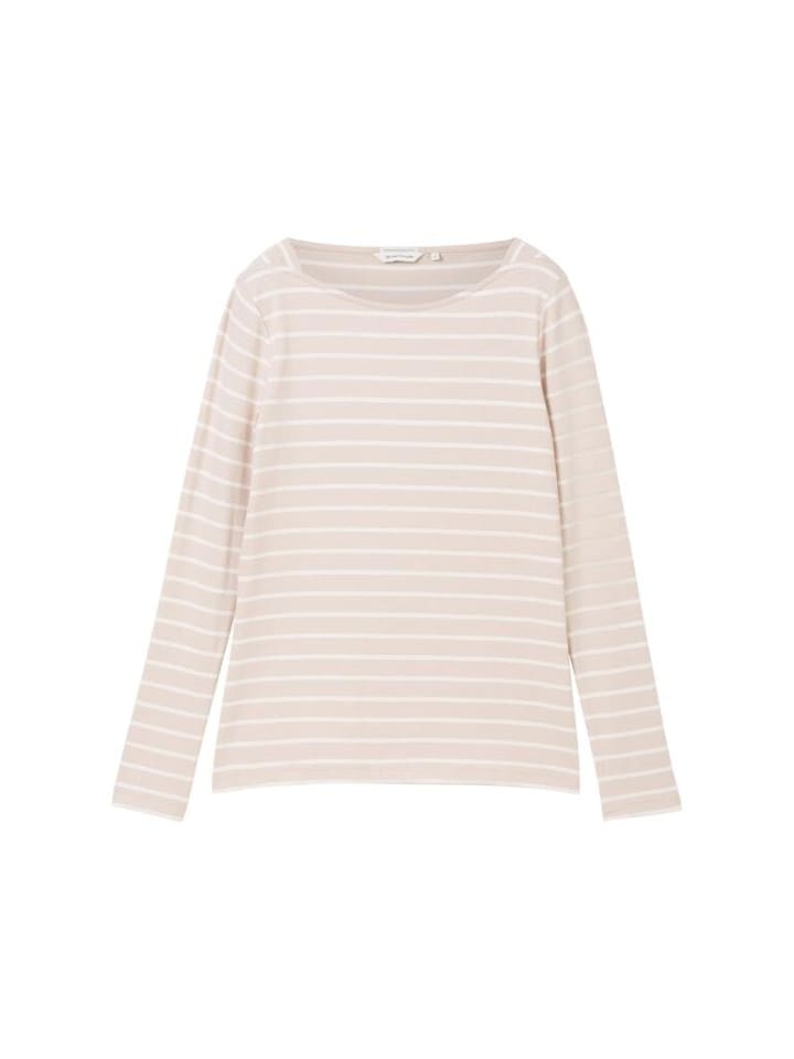 

Лонгслив Tom Tailor Langarmshirt, цвет beige white stripe