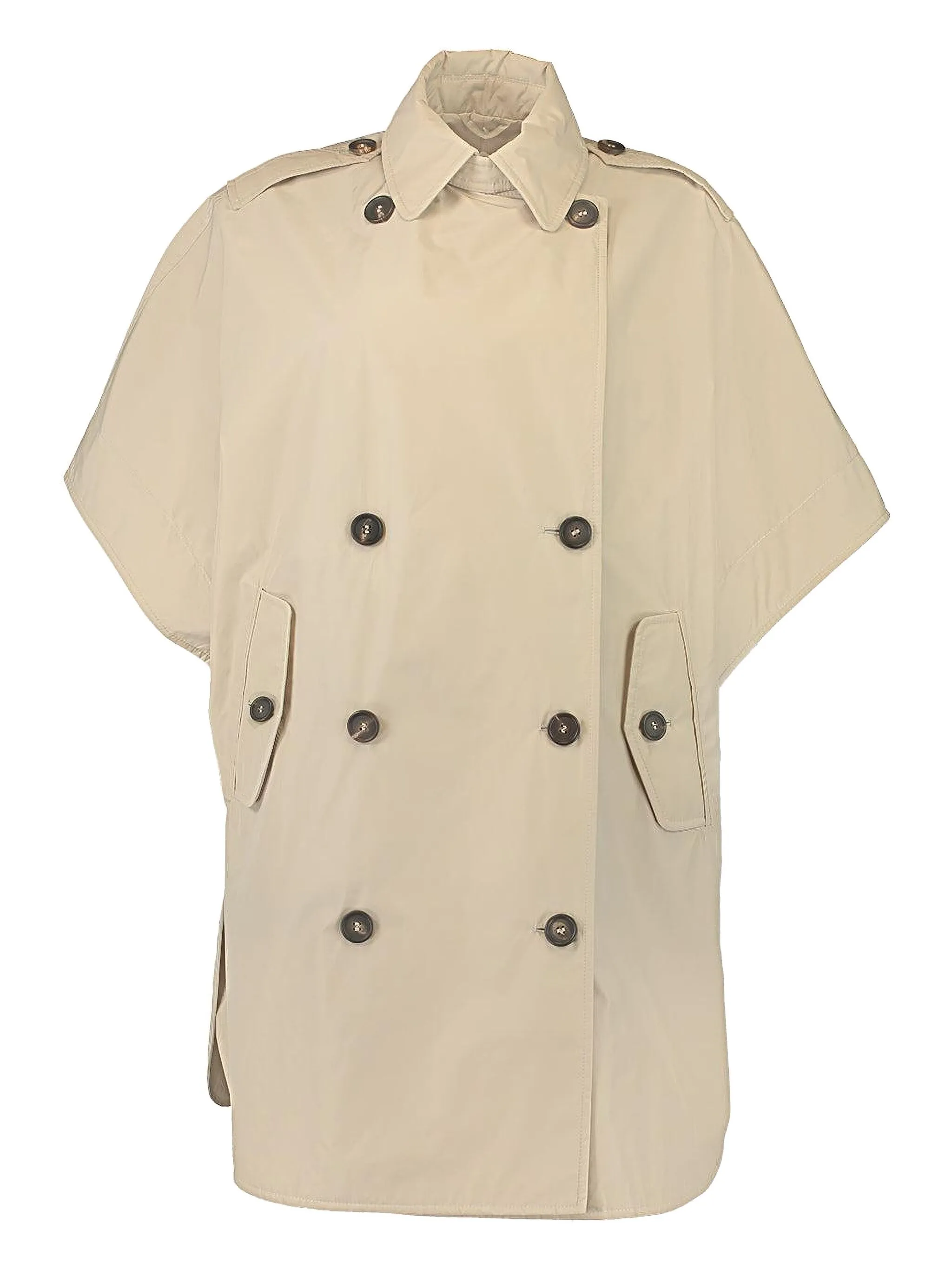 

Двубортное пальто-накидка Brunello Cucinelli, бежевый