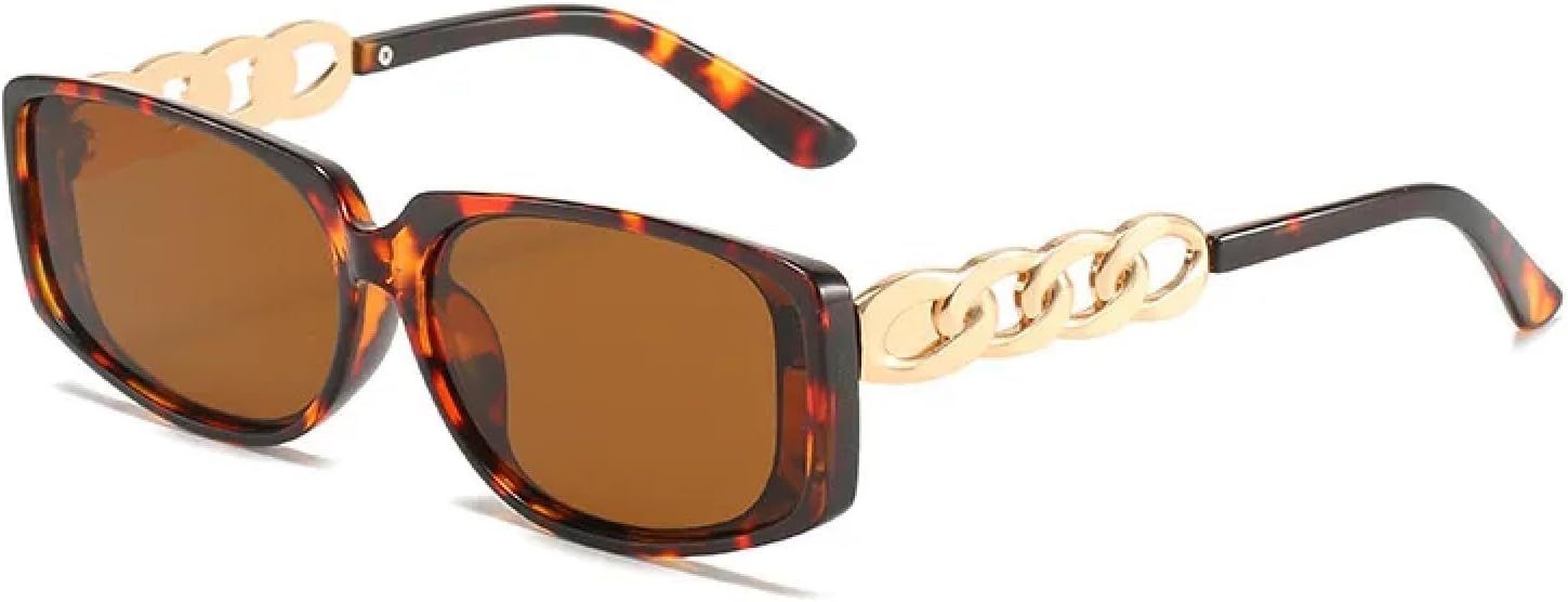 

Солнцезащитные очки прямоугольной формы с цепочкой на дужках, ретро-градиентные солнцезащитные очки с леопардовым принтом, мужские и женские, защита от УФ-излучения UV400, квадратные, винтажные WNCKSQ, C2