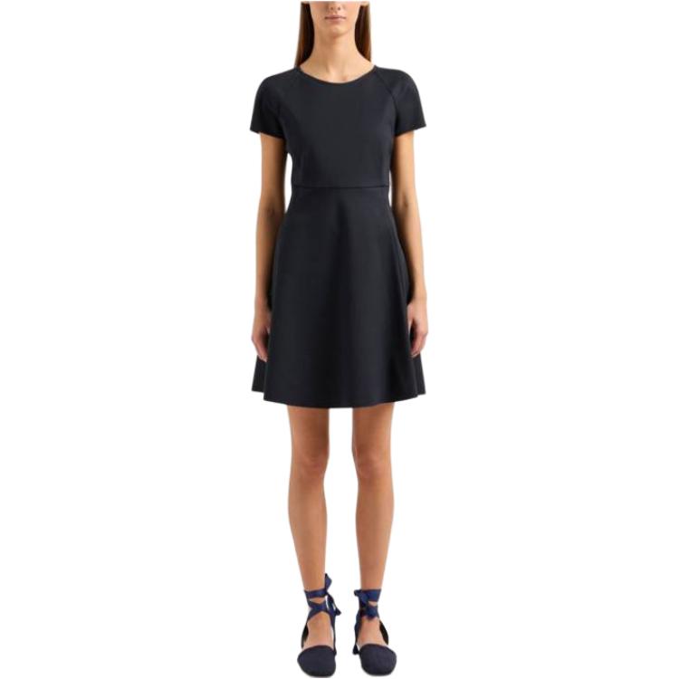 EMPORIO ARMANI Женское синее платье с короткими рукавами — фото 4