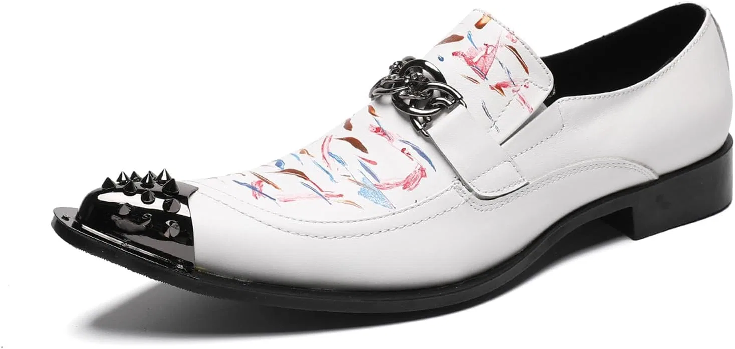 Лоферы кожаные с металлическим носком, Oxford Shoes, 1 CHUUMEE