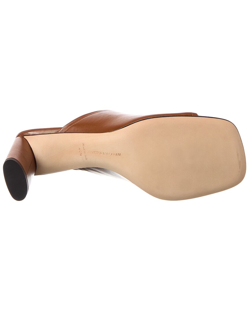 Victoria Beckham Leather Sandal, коричневый — фото 4