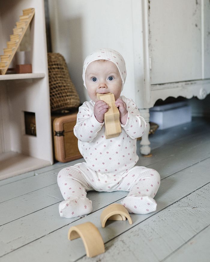 Унисекс хлопковый комбинезон с молнией и резинкой для малышей - Baby Ely's & Co., розовый — фото 3