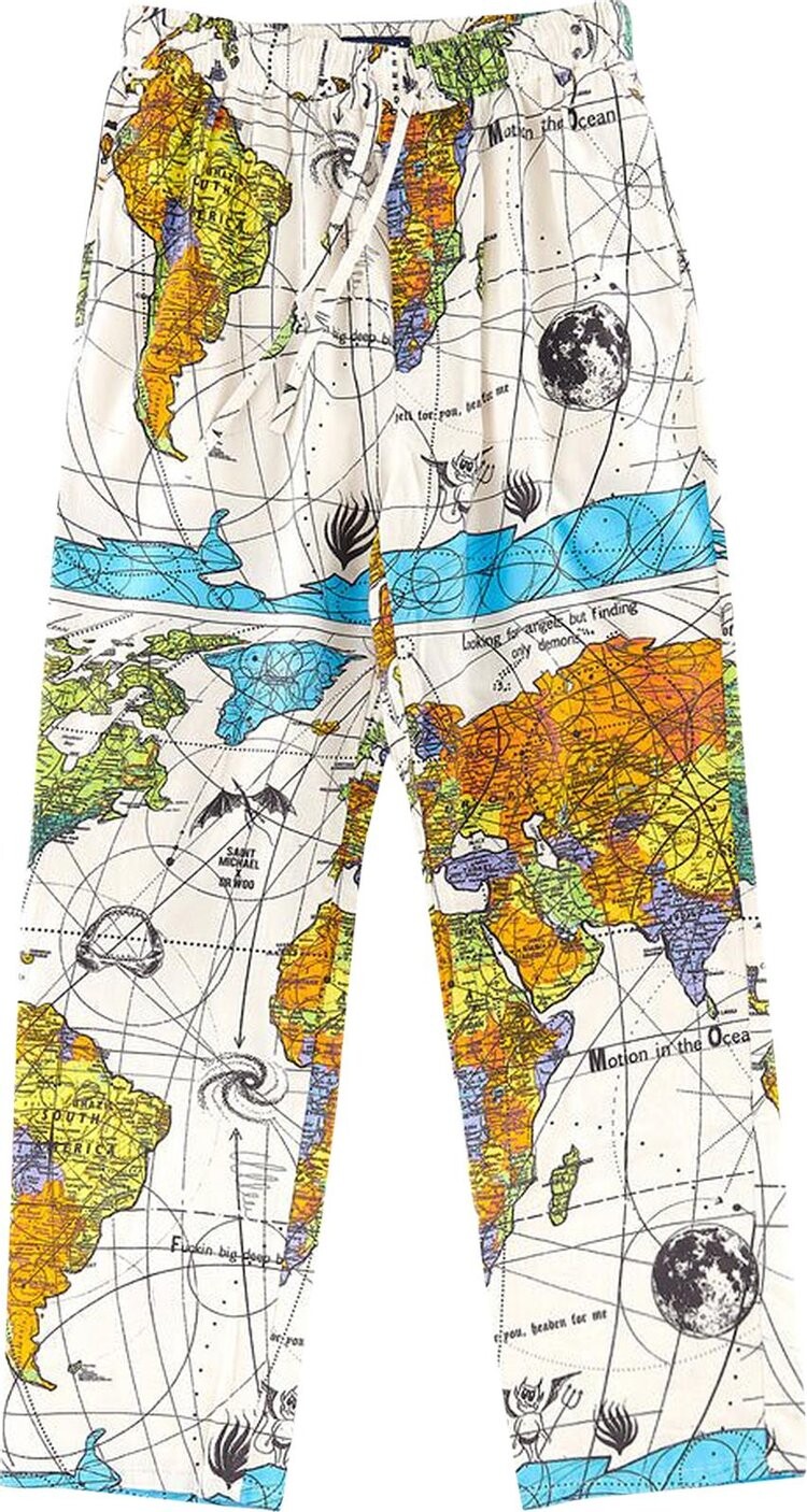 

Брюки Saint Michael x Dr. Woo Pajama World Map 'White', белый