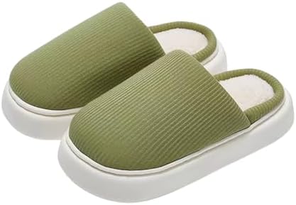 

Тапочки LQX Fuzzy для женщин и мужчин, с нескользящей подошвой, для улицы и дома, теплые плюшевые домашние тапочки, зеленый