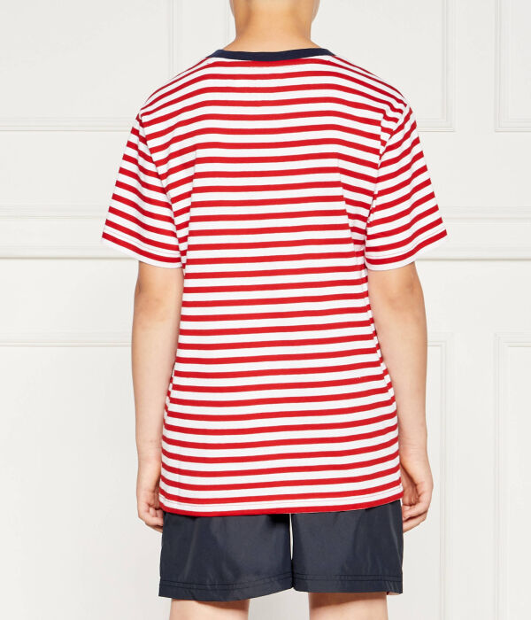Футболка детская Polo Ralph Lauren в полоску, красный/белый — фото 4
