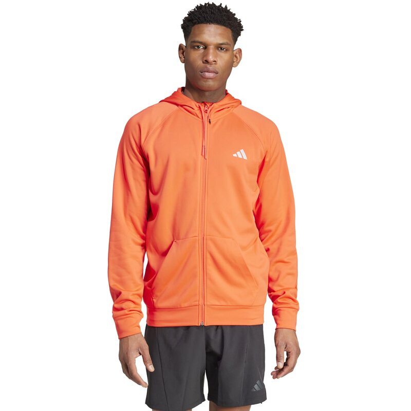 Толстовка Game and Go Training с большим логотипом и тремя полосками Adidas, цвет brired — фото 2