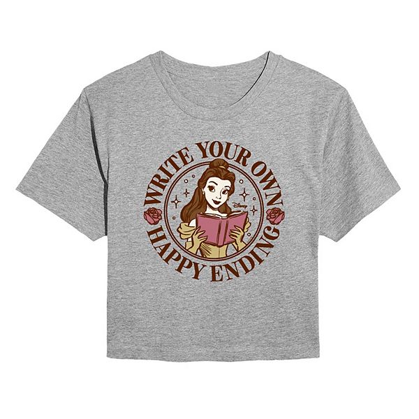 

Футболка Juniors' Beauty and the Beast Belle Write Your Own Happy Ending Disney, Heather Gray