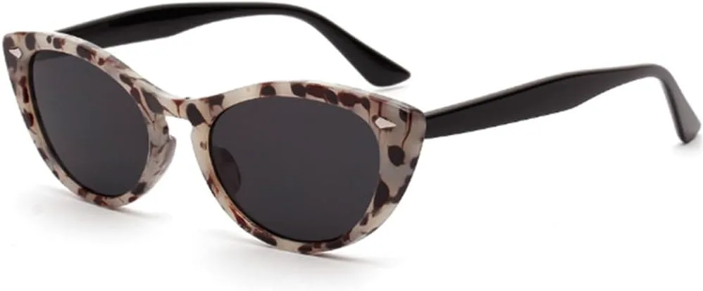 

Винтажные мужские солнцезащитные очки с леопардовым принтом и «кошачьим глазом», женские солнцезащитные очки в стиле ретро с заклепками MTZJH, Leopard Grey