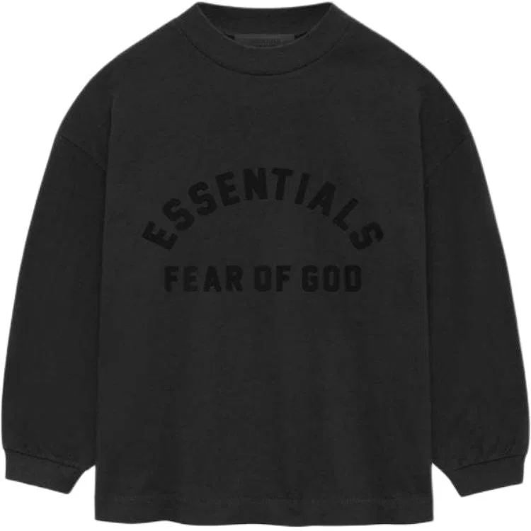 Футболка с длинным рукавом Fear Of God Essentials Kids Dark Wood Black/Black