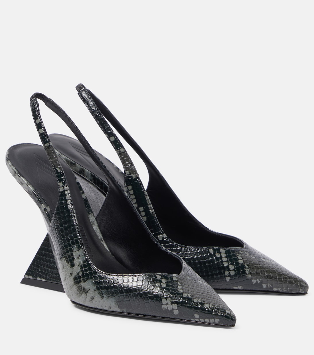 Туфли-лодочки Cheope 105 из кожи с открытой пяткой The Attico, Black And White