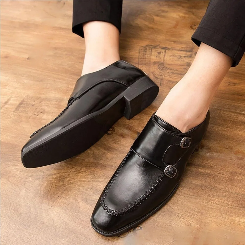 Лоферы мужские кожаные Formal Oxford Shoes, Black UOPYNE — фото 2