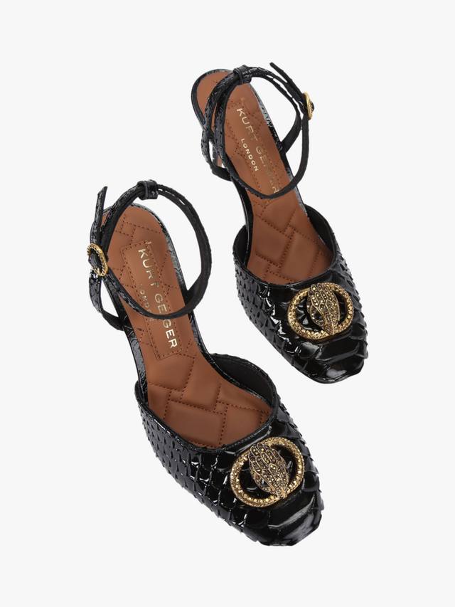 Челси сандалии с ремешком на щиколотке и тиснением под змею Kurt Geiger London, Black — фото 3