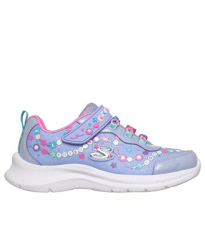 Little Girls Jumpsters 2.0 - Besties 4Ever застежка на липучке повседневные кроссовки от Finish Line Skechers, мультиколор — фото 3