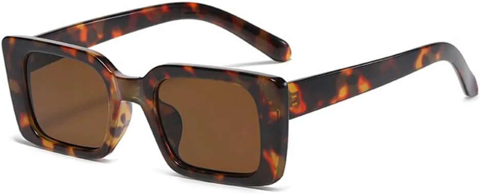 

Женские солнцезащитные очки прямоугольной формы в стиле ретро с леопардовым принтом, мужские солнцезащитные очки с защитой от УФ-излучения UV400 generic, Leopard Tea