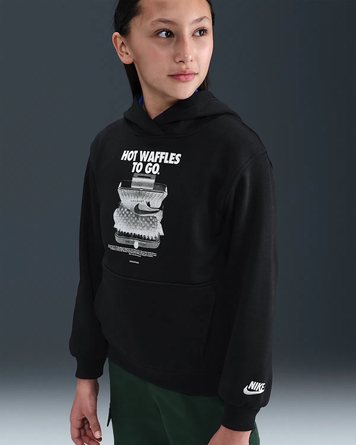 Детская худи Nike Sportswear Club Fleece, Black/White — фото 2