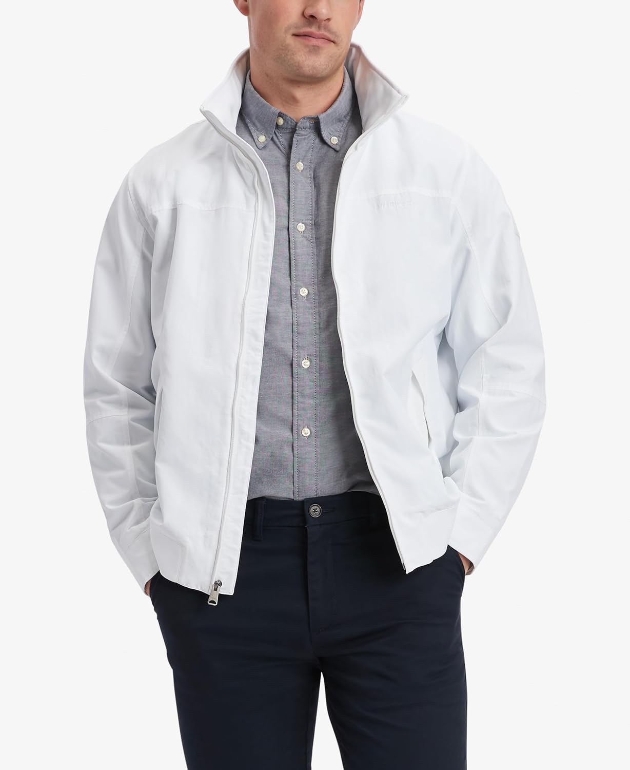 Легкая мужская водонепроницаемая куртка-бомбер Tommy Hilfiger Regatta, Sustainable Optic White — фото 4