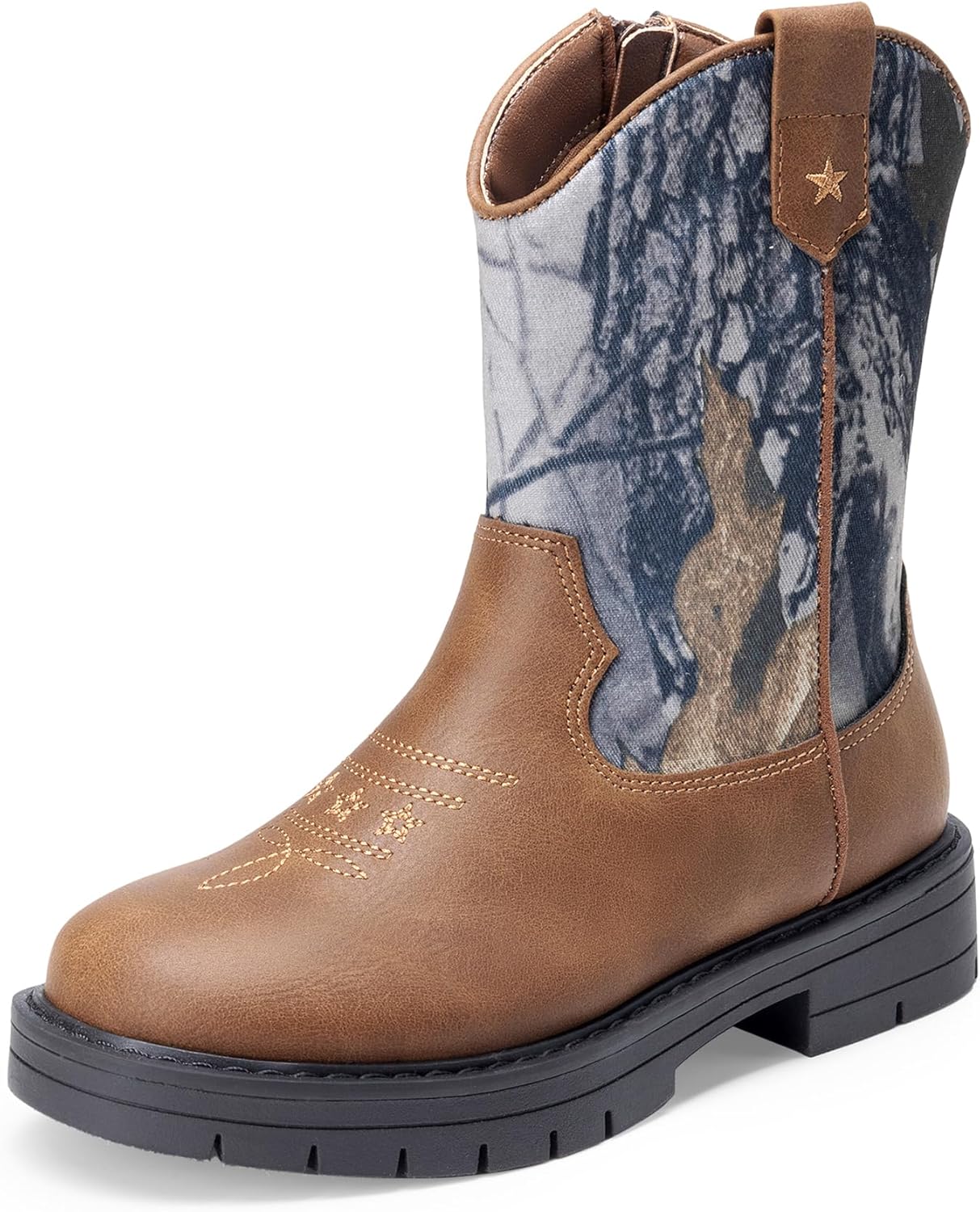 

Ботинки DREAM PAIRS для мальчиков и девочек в стиле ковбойские, для детей, западные сапоги средней высоты с боковой молнией (младенцы/маленькие дети/старшие дети), коричневый