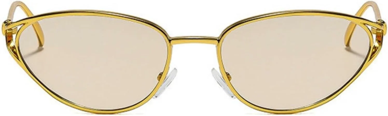 

Willochra Модные маленькие солнцезащитные очки «кошачий глаз» для женщин, винтажные металлические оправы, мужские солнцезащитные очки в стиле панк Y2k, C5