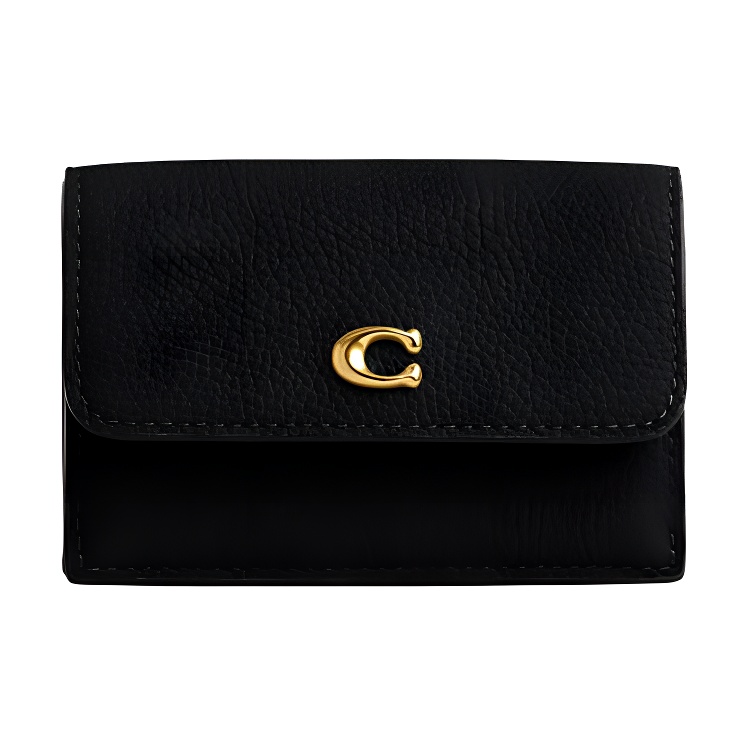 

Кошелек-книжка из зерненой кожи с монетницей для женщин черный COACH