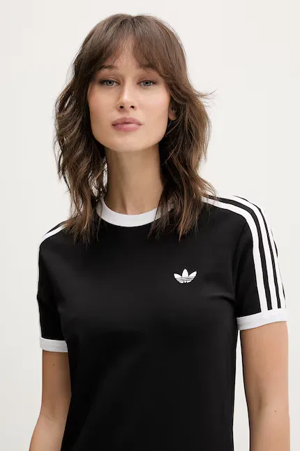 Платье из хлопка Adidas Originals, черный — фото 4