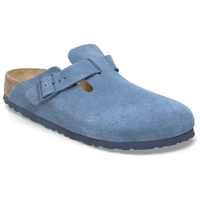 Бостонские тапочки из мягкой замши с узкой колодкой 'Elemental Blue' Birkenstock — фото 2