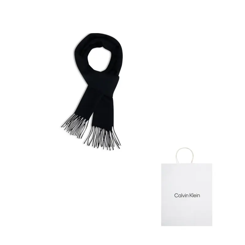 

Calvin Klein Вязаный мужской шарф космический черный, UB1-Space Black
