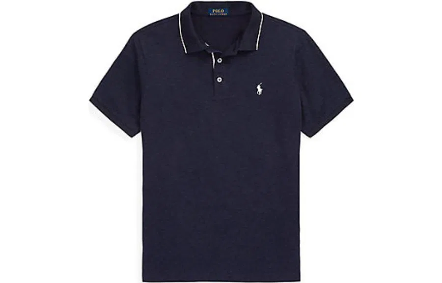 Поло мужское Polo Ralph Lauren с вышитым логотипом, синее