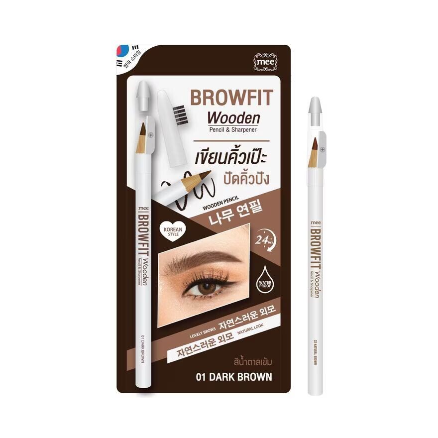 

Mee Деревянная точилка для карандашей Browfit 1г. 01 темно-коричневый, Dark brown