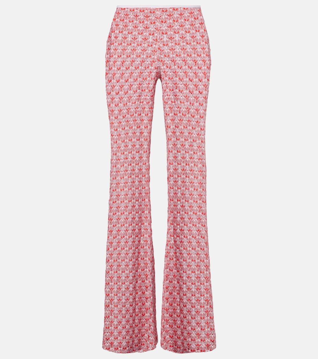 

Ламе кружевные расклешённые брюки Missoni, красный