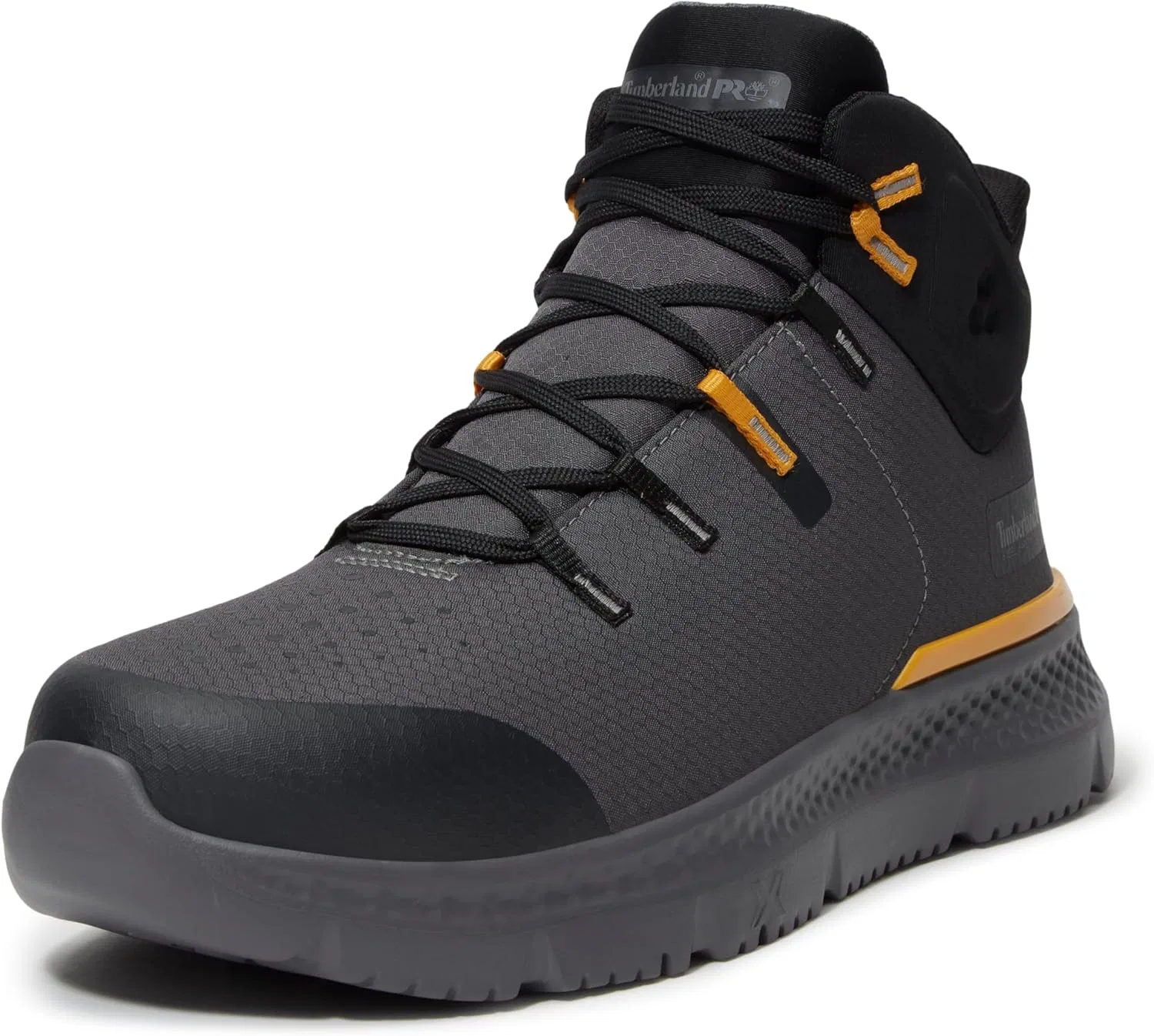 Мужские рабочие ботинки Timberland PRO Intercept Mid Steel с защитным носком и стальным носком, устойчивые к проколам, соответствующие стандартам CSA, Dark Grey Yellow