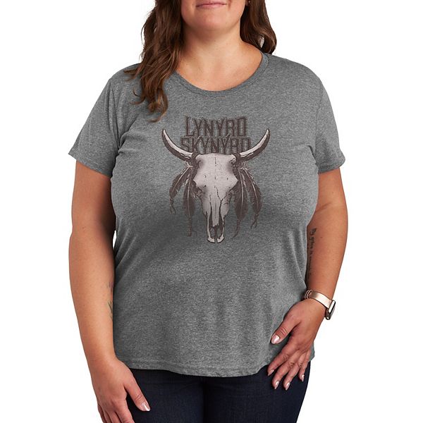

Футболка с принтом Lynyrd Skynyrd Longhorn Skull, plus size Licensed Character, Heather Gray