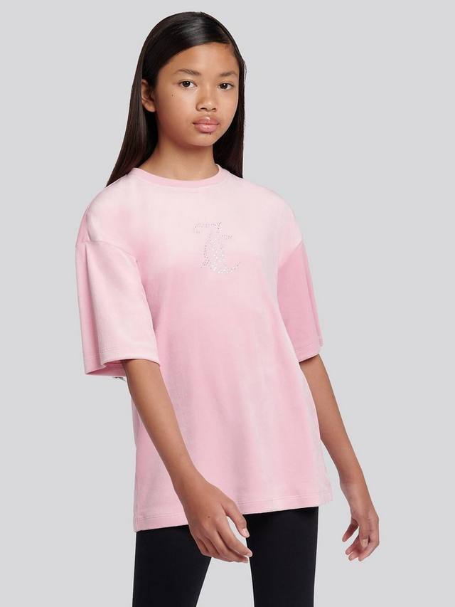 

Детская велюровая оверсайз футболка Juicy Couture, Pink Nectar