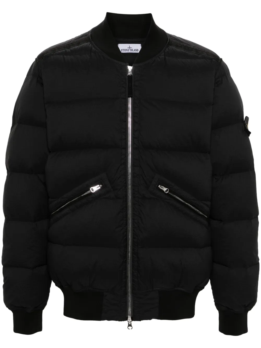 

Пуховик с нашивкой Compass Stone Island, черный