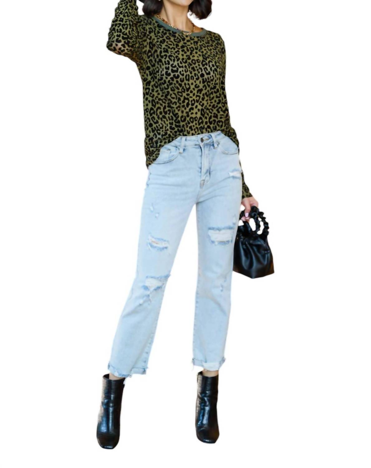 

KORI Контрастный круглый топ с анималистическим принтом зеленого цвета, Зеленый, KORI Контрастный круглый топ с анималистическим принтом зеленого цвета