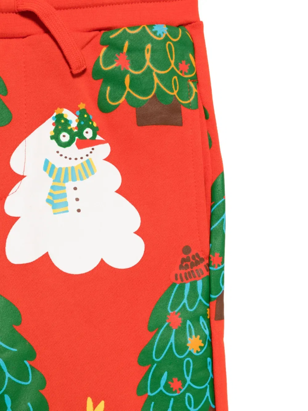 Спортивные штаны с рисунком рождественской елки Stella Mccartney Kids, красный — фото 3