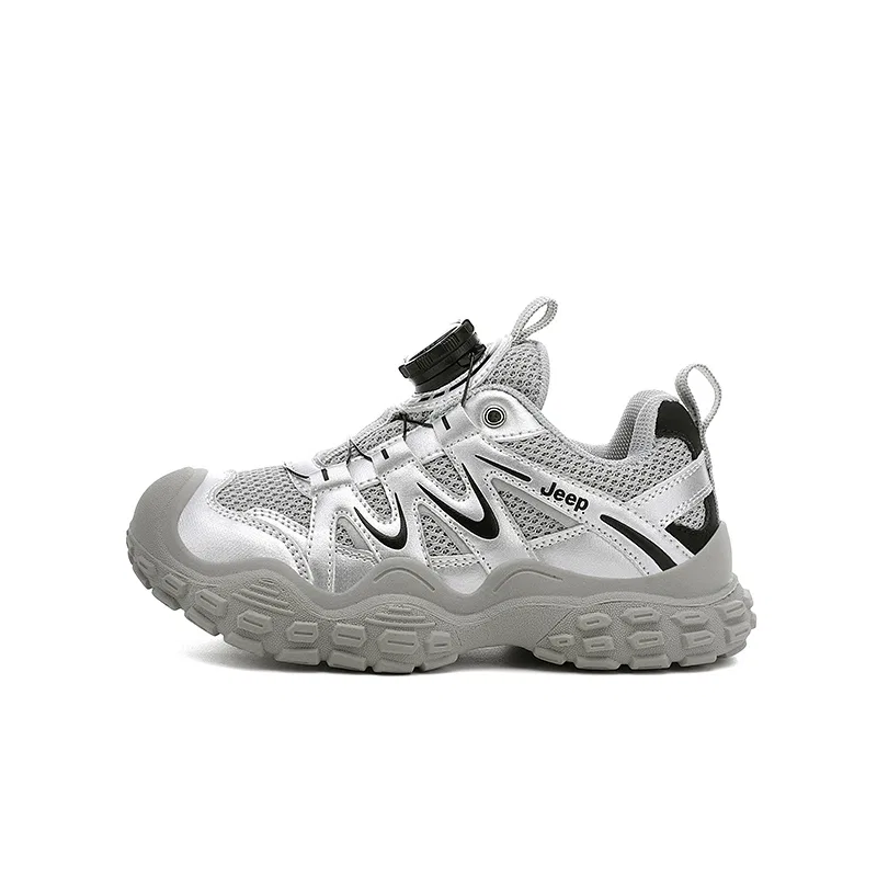 Кроссовки детские беговые Jeep Explorer 2.0 Anti Kick Cushioning Breathable Low top Серебристо-серый