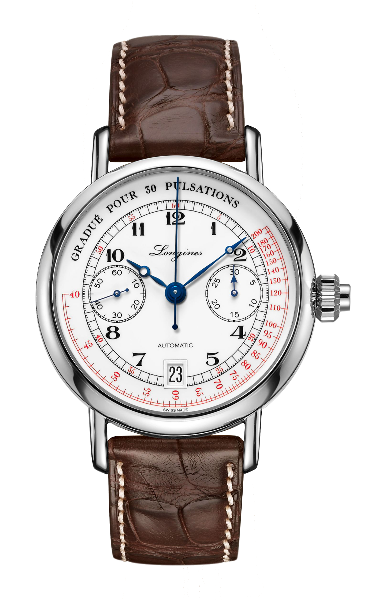 

Пульсометр-часы мужские Longines Column-Wheel Single Push-Piece