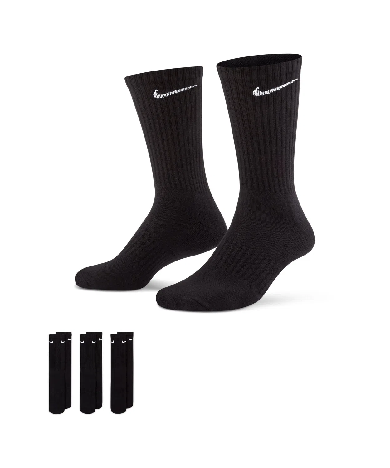 Носки NIKE Everyday Cushioned Crew, чёрные